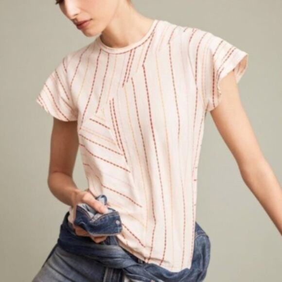 Anthropologie Tops - Anthropologie Dolan Striped Asymmetrical Tee